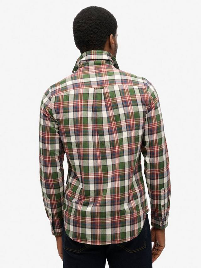 Органическая хлопковая рубашка в винтажную клетку Superdry, Upstate Green — фото 2