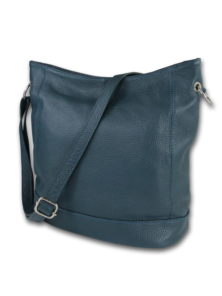 

Кожаная сумка через плечо, сумка-шоппер Toscanto, бирюзового цвета, примерно 37 см