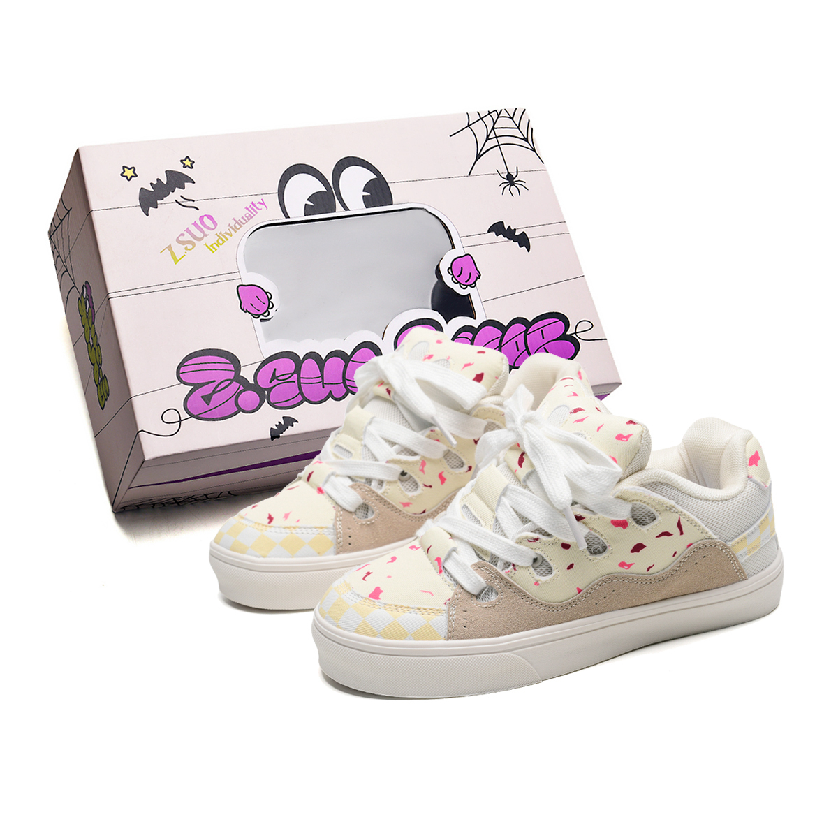 

Z.SUO Кроссовки для скейтбординга унисекс с защитой от истирания, легкие, дышащие, увеличивающие рост, низкие, клюквенные, цвет Cranberry