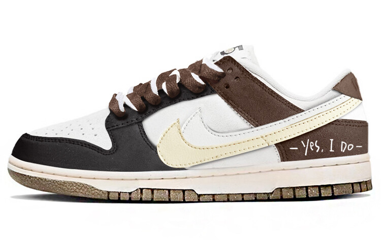 

Женские кроссовки для скейтбординга Nike Dunk, White Black Brown