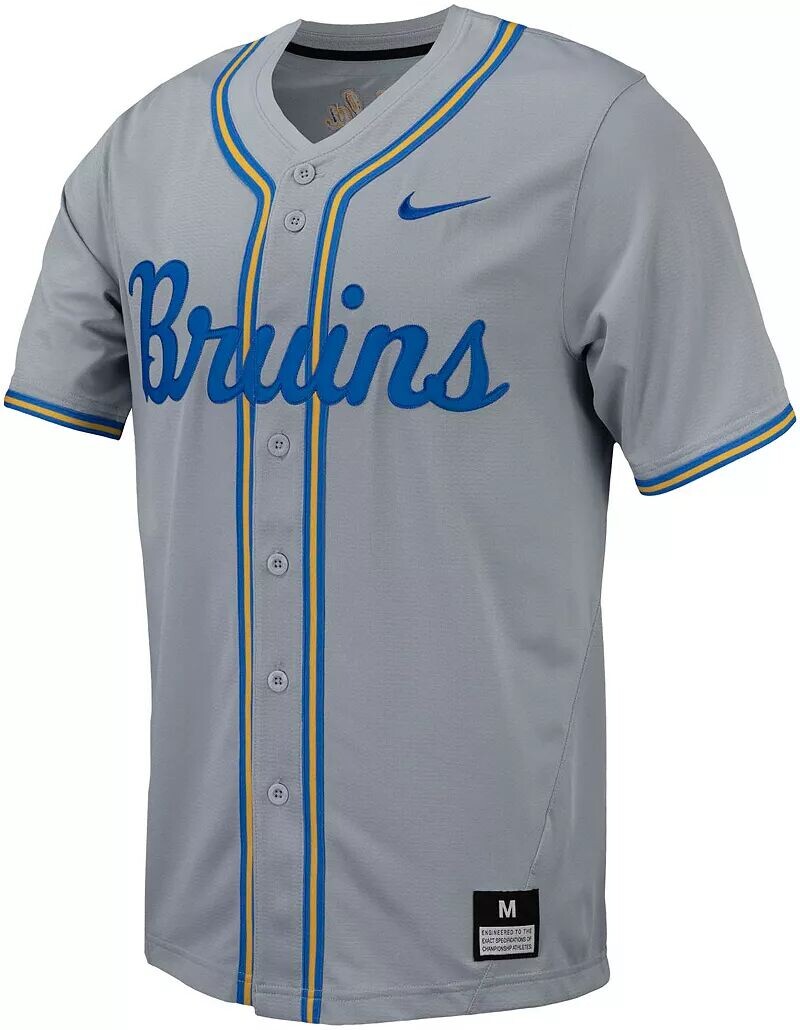 

Мужская серая бейсбольная майка с пуговицами Nike UCLA Bruins, реплика