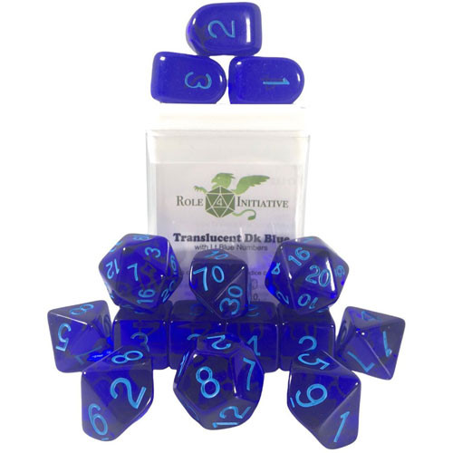 

Аксессуары Role 4 Initiative R4I Dice w/ Arch'd4: Translucent - Dark Blue w/ Light Blue (15)