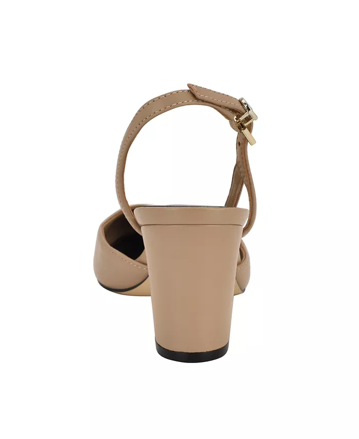 Женские туфли-лодочки Loisa Slingback Block Heel GUESS, коричневый/бежевый — фото 3