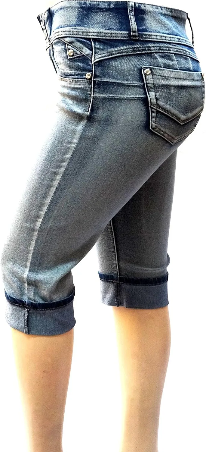 

Jack David Ling женские джинсы капри plus size stretch twill denim Jeans for Love