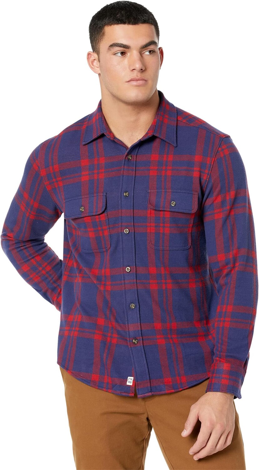 

Рубашка Fair Harbor The Dunewood Flannel, цвет Deep Water Navy/Red Sail