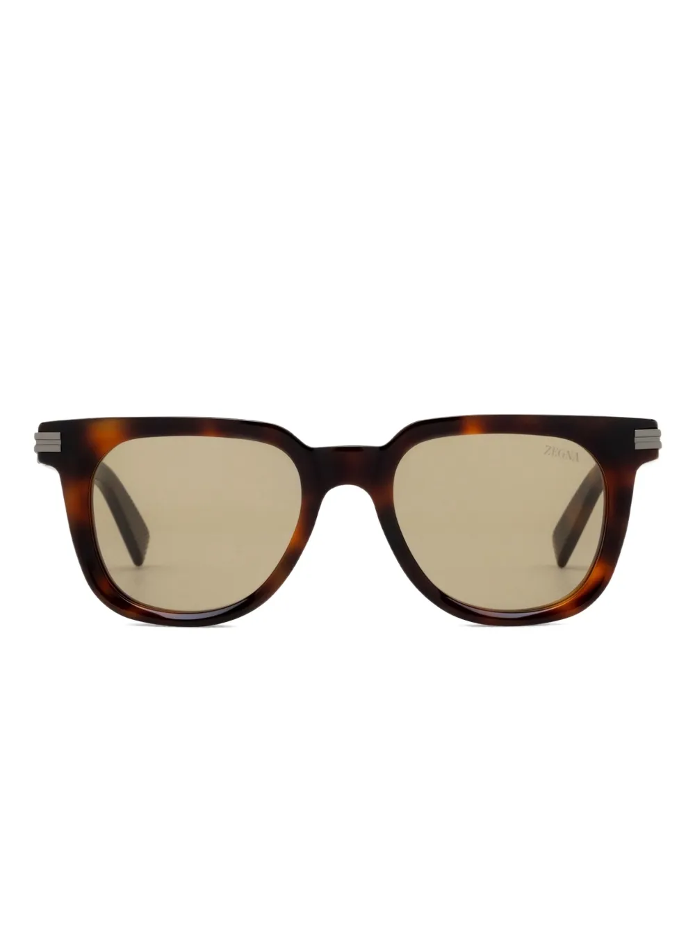 

Солнцезащитные очки в квадратной оправе Zegna, коричневый