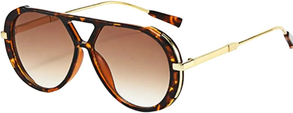 

Ретро овальные металлические солнцезащитные очки для женщин и мужчин, роскошные, модные, в стиле панк, с защитой от УФ-излучения UV400 TOIPASTN, Leopard