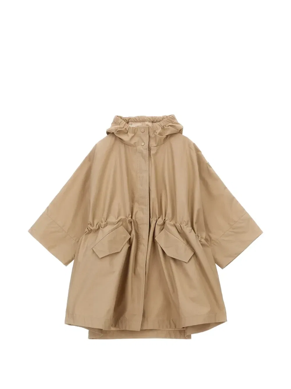 Расклешенная куртка с капюшоном Moncler Enfant, бежевый