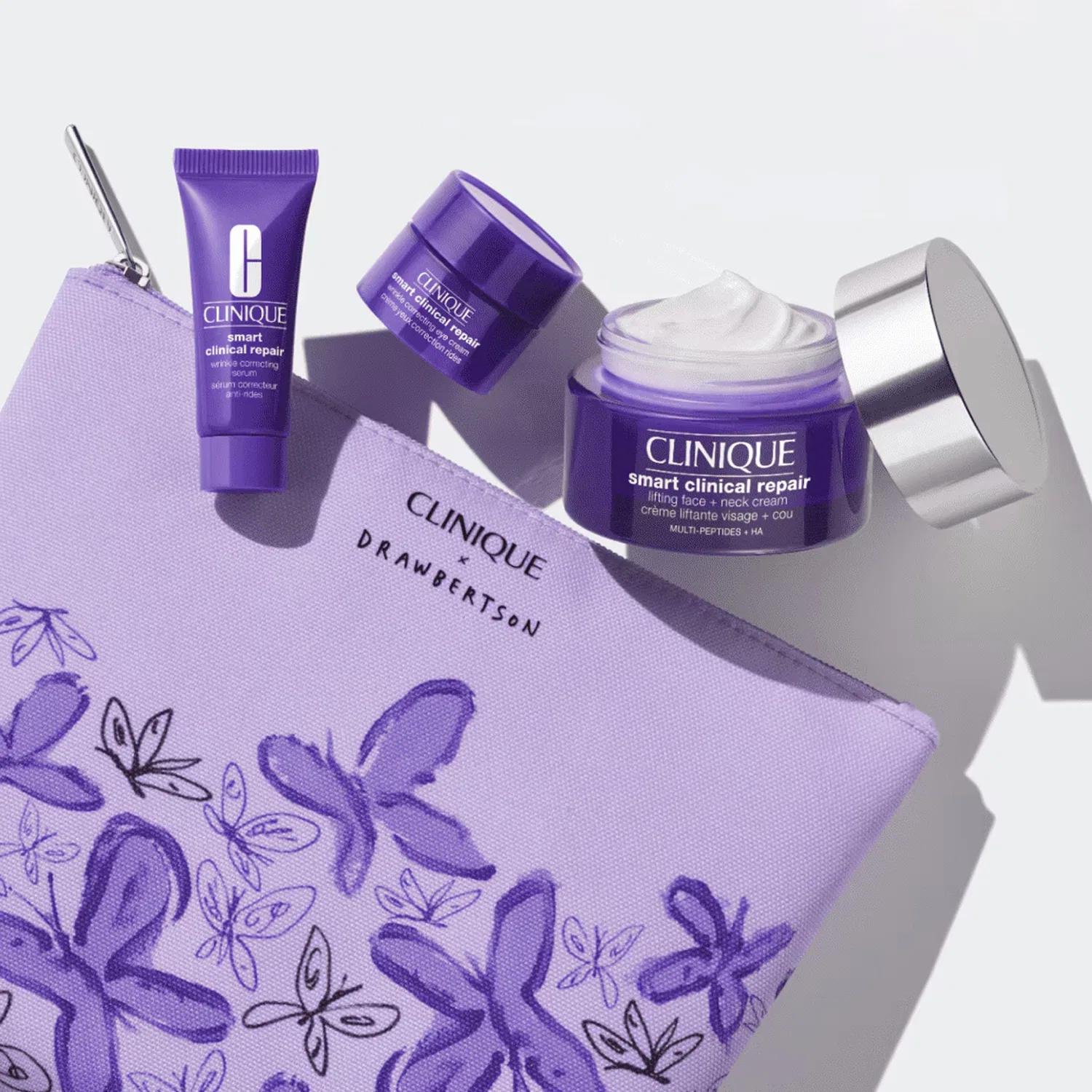 Набор для ухода за кожей шеи увлажняющий CLINIQUE Four-Piece Set фиолетовый — фото 3