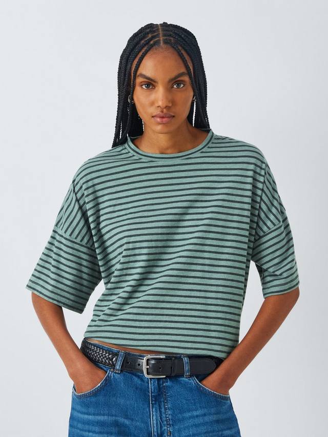 

Футболка свободного кроя в полоску с лотти AND/OR, цвет Green Stripe