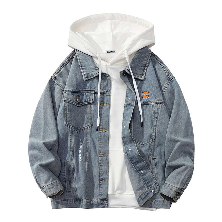 

BRUMAIRE Джинсовая куртка унисекс, Blue Coat+White Sweatshirt