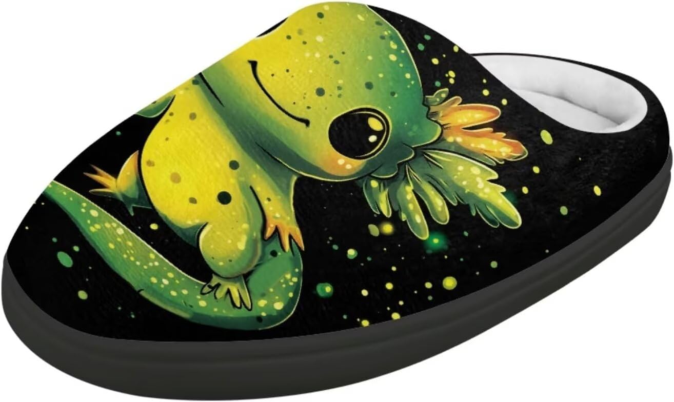 

POLERO Милые тапочки для детей, девочек, зимние теплые домашние тапочки, детские тапочки для мальчиков, Axolotl