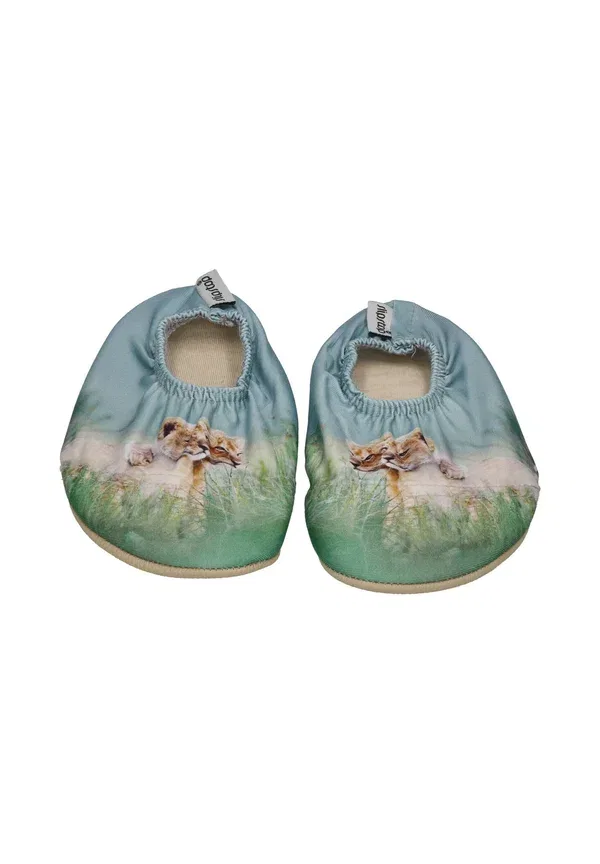 Детские домашние тапочки-сандалии Kinder hausschuhe badeschuhe löwen grün slippers Slipstop, сахара — фото 2