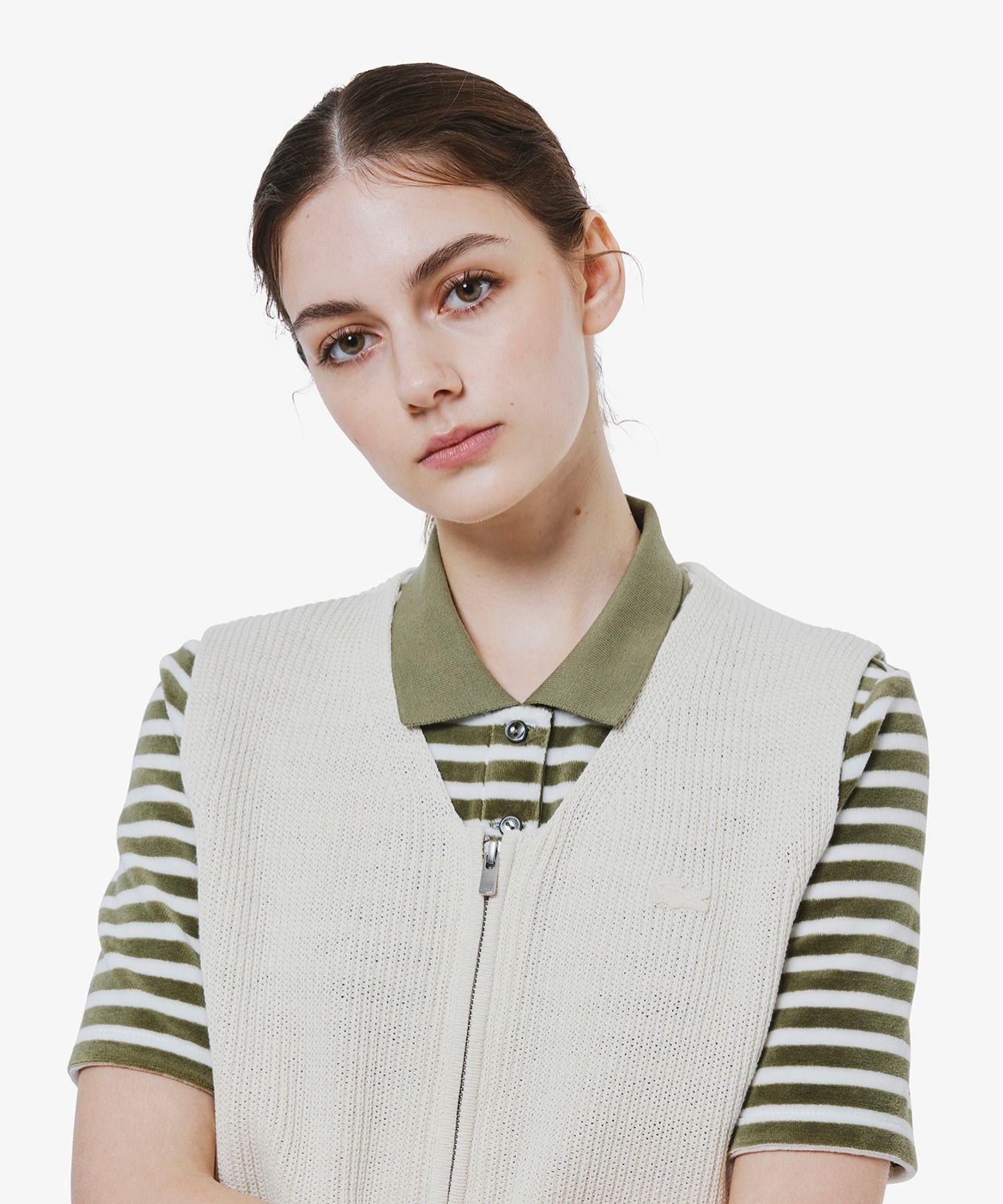 Жилет LACOSTE Off White на молнии — фото 3