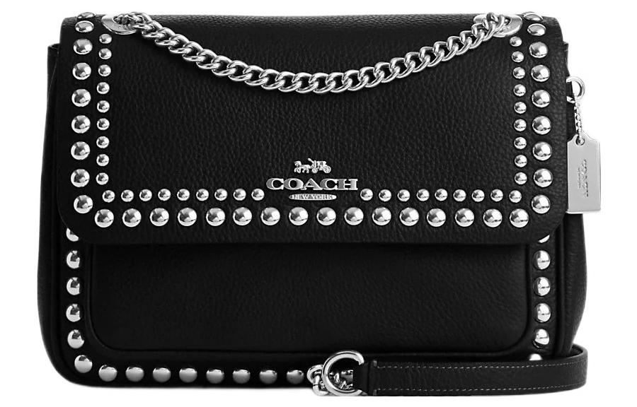 

Кожаная сумка Klare Pebbled Small Square через плечо, кросс-боди Medium Women's Black COACH, Set (Bag+Dust Bag)