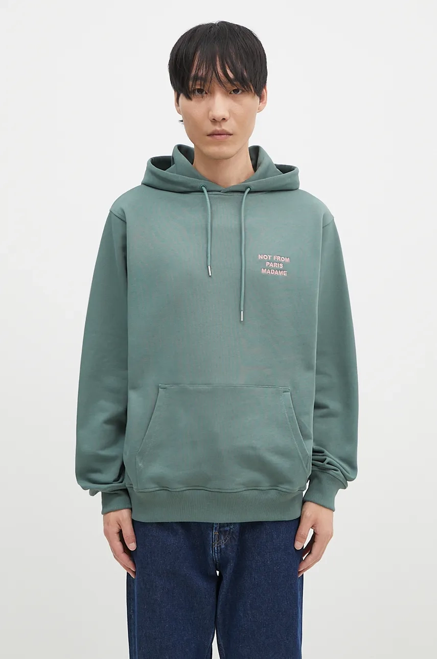

Хлопковая толстовка Le Hoodie со слоганом Drôle de Monsieur, зеленый