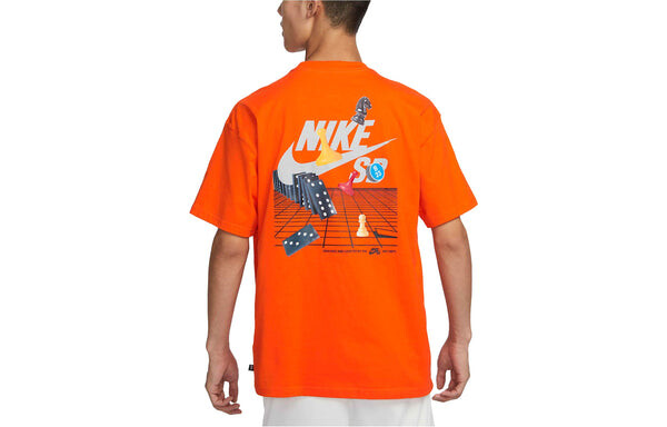 Футболка sb graphic t shirt asia sizing Nike, оранжевый — фото 3