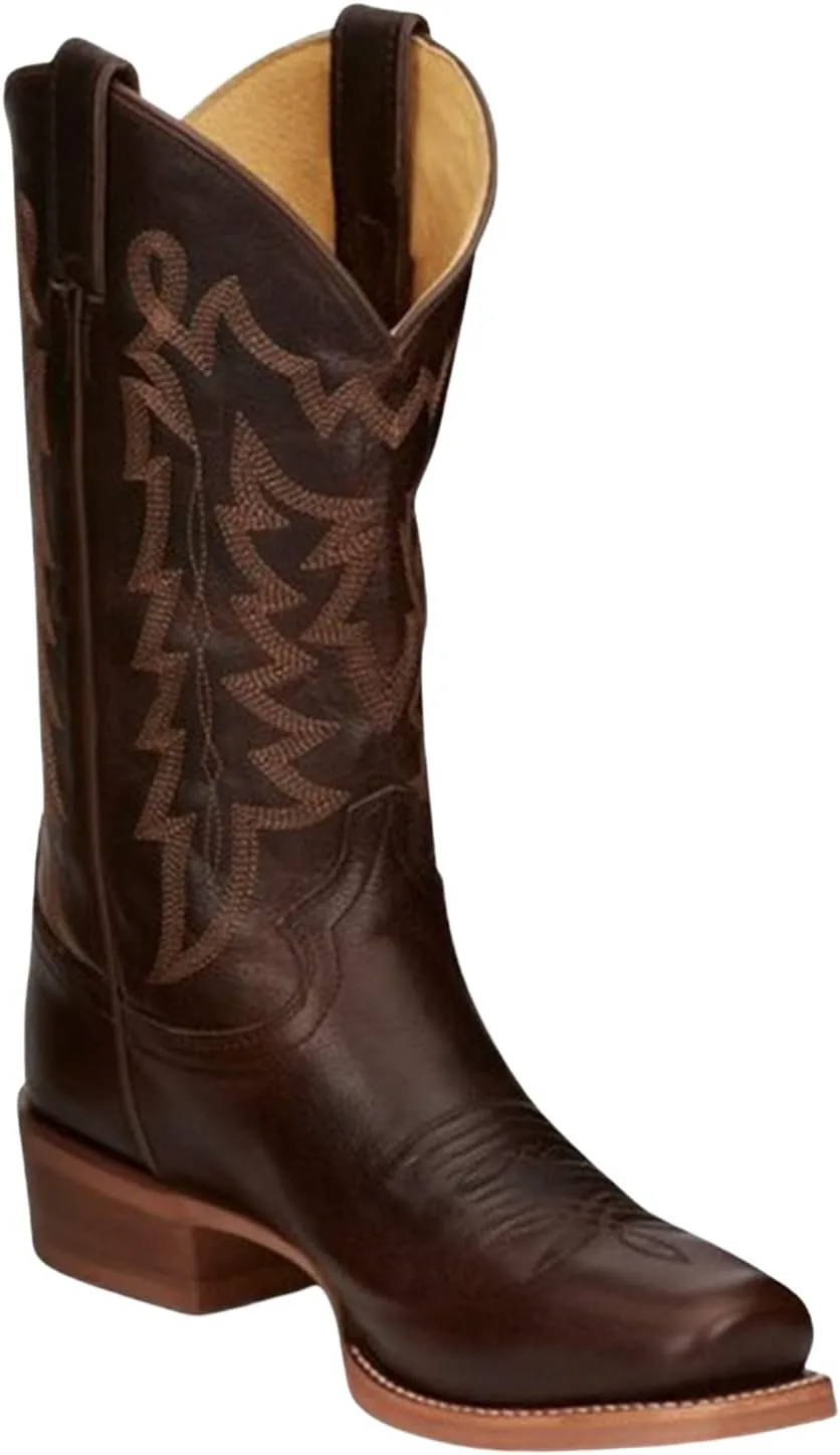 

Мужские повседневные ботинки Justin Mens Andrews с квадратным носком 12 дюймов, средней высоты, коричневые, коричневый