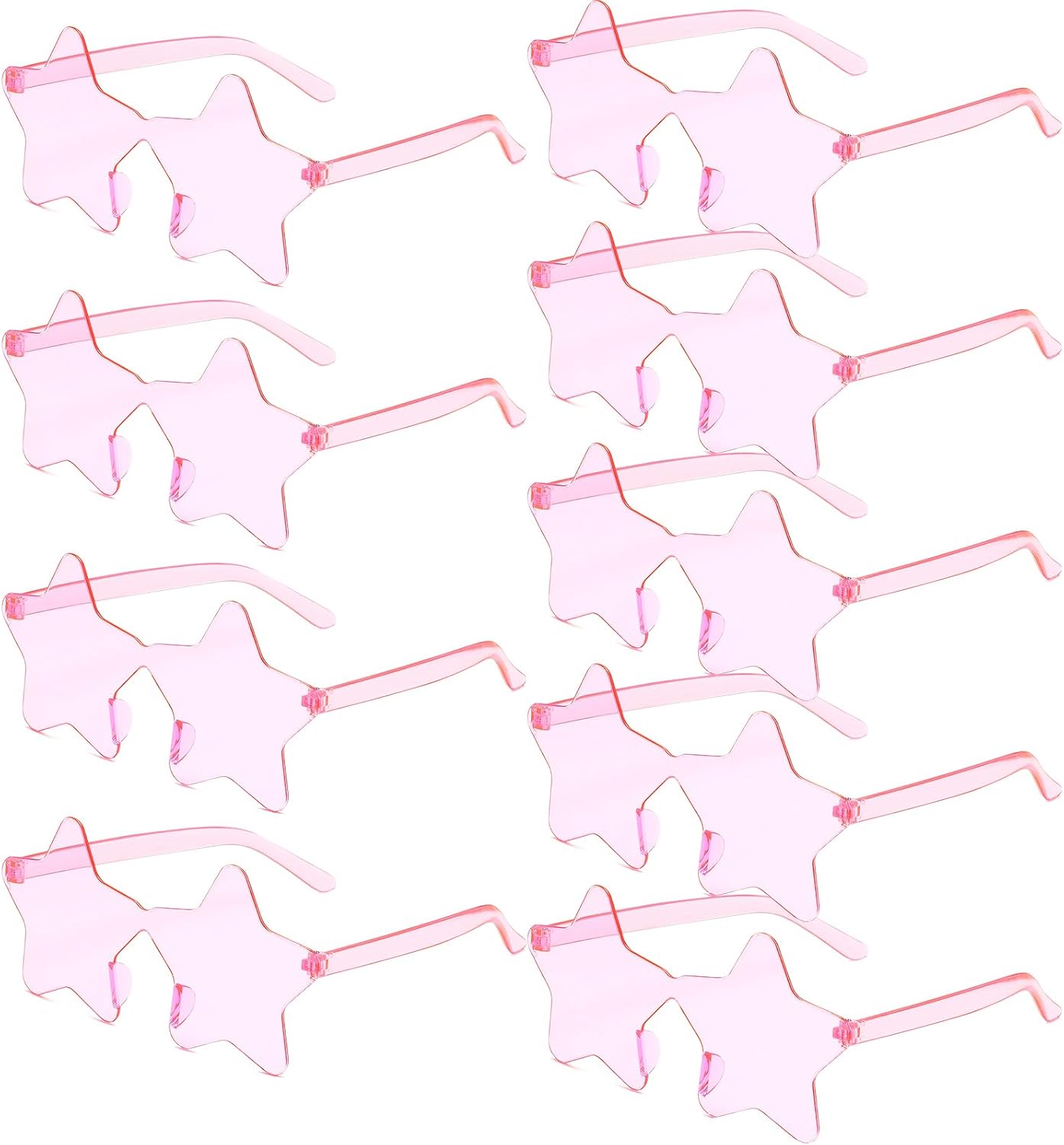 

Набор из 9 солнцезащитных очков в форме звезды, разноцветные очки без оправы в форме звезды, универсальные сувениры для вечеринок на пляже, у бассейна и на открытом воздухе MIUSKATL, 9 Pink