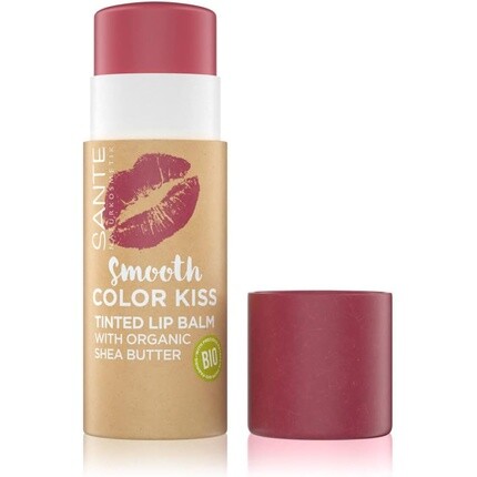 Sante Naturkosmetik Smooth Color Kiss 02 Бальзам для губ с мягким красным оттенком и био-маслом 8,5 г — фото 2