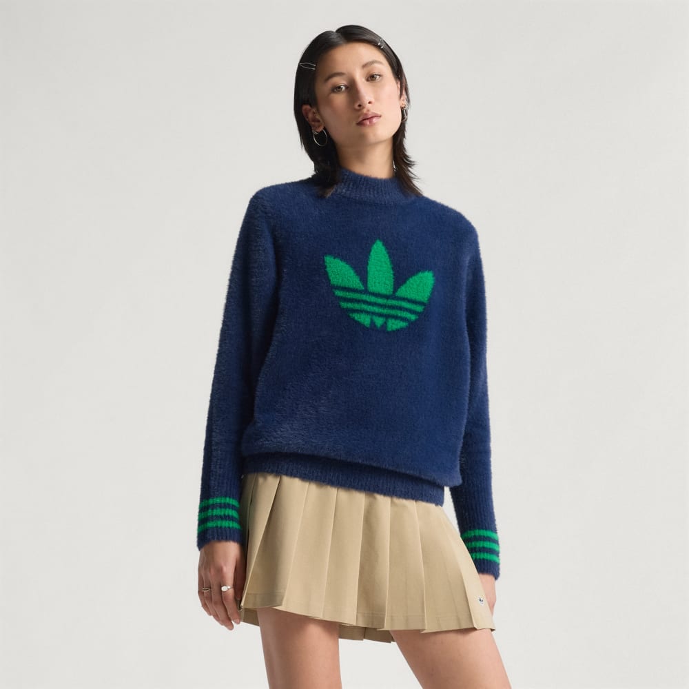 

Лонгслив Adidas Originals Trefoil Sweater, темный индиго