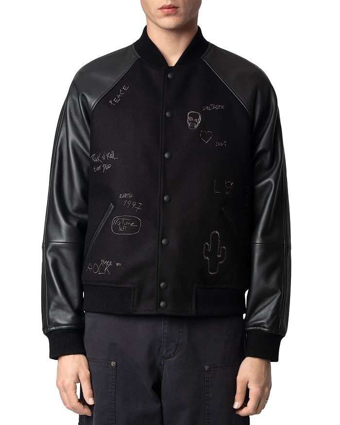 

Куртка-бомбер «Борис» в смешанной технике Zadig & Voltaire, черный