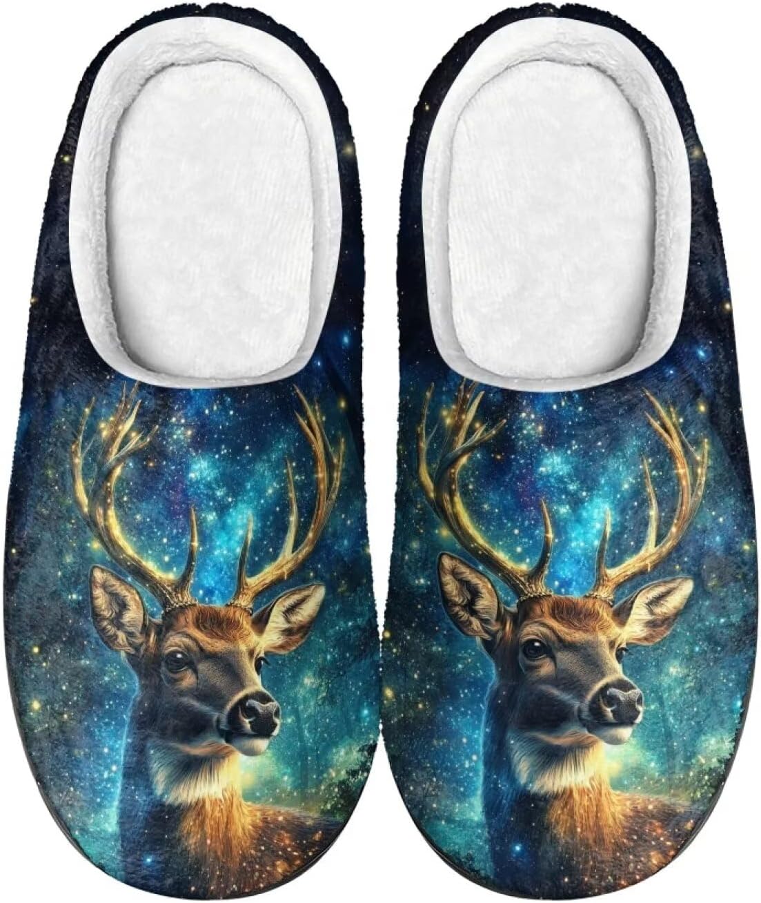 

Теплые мягкие удобные домашние тапочки DISNIMO для женщин и девушек на осень и зиму, A Galaxy Deer Elk