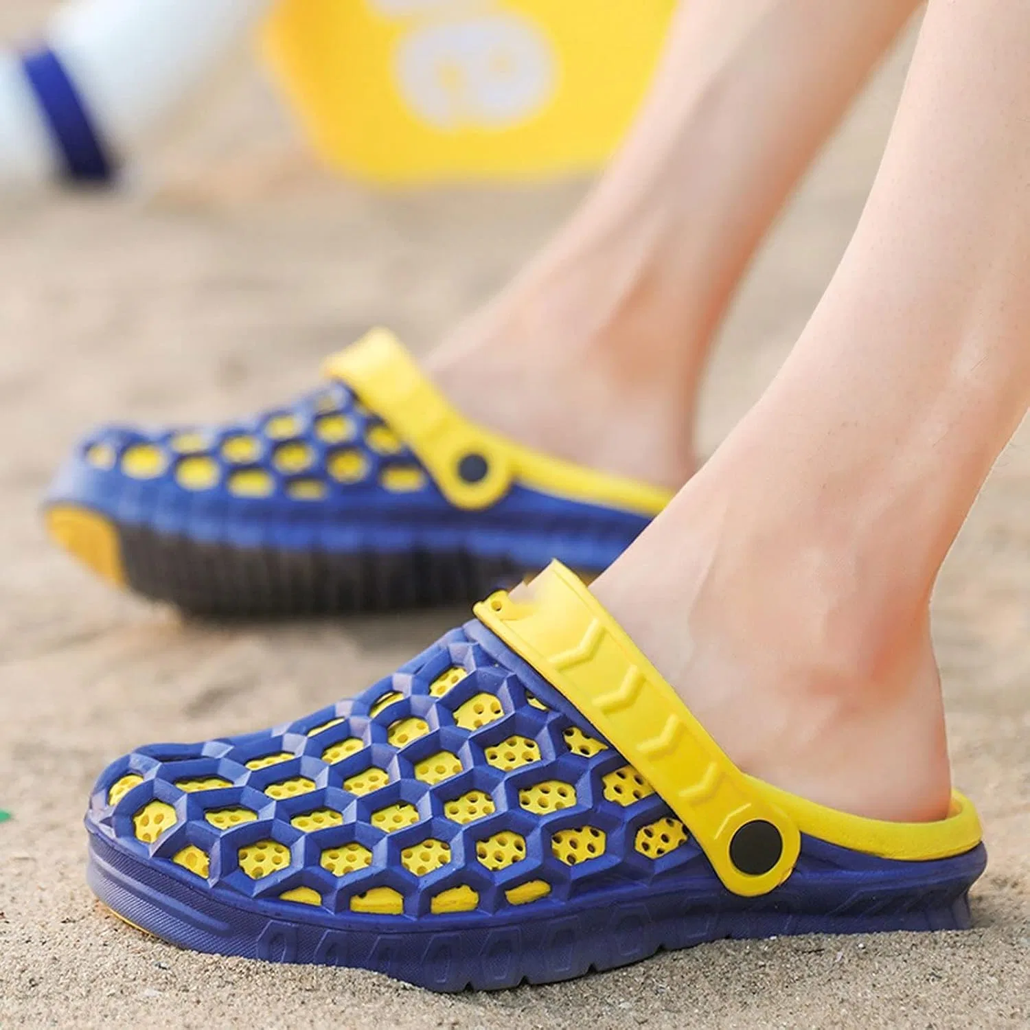 Sandalen Herren Männer Hausschuhe Sommer lässige Hausschuhe Schnelle Trocknen Clogs Strand Sandalen Gartenschuhe Müller Schuhe Nicht-Schlupf-Badezimmer Шлепанцы Blau, 11,5 Великобритания Generic, Blue — фото 2