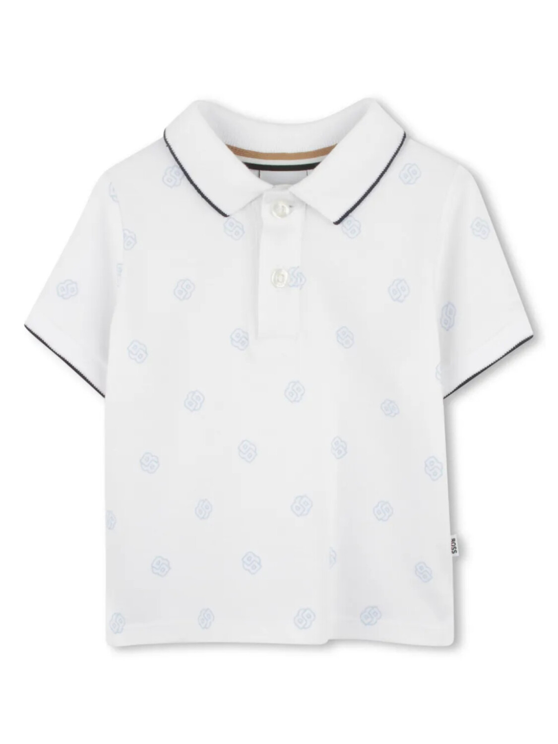 

BOSS Kidswear рубашка поло с монограммой, белый