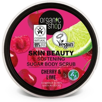 Скраб для тела Skin Beauty смягчающий сахарный с вишней и лаймом 250 мл Organic Shop — фото 2