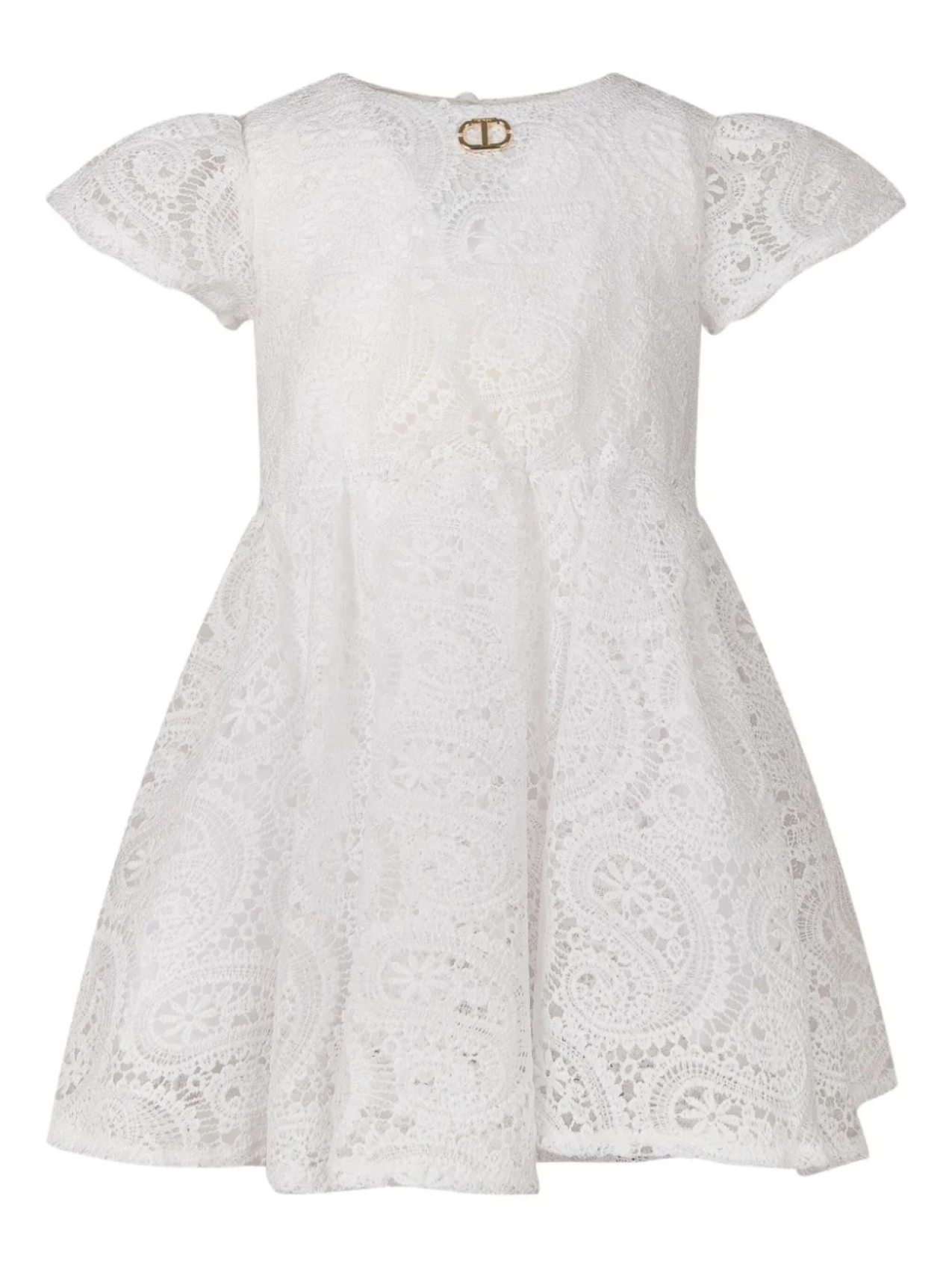 

TWINSET Kids кружевное платье, белый