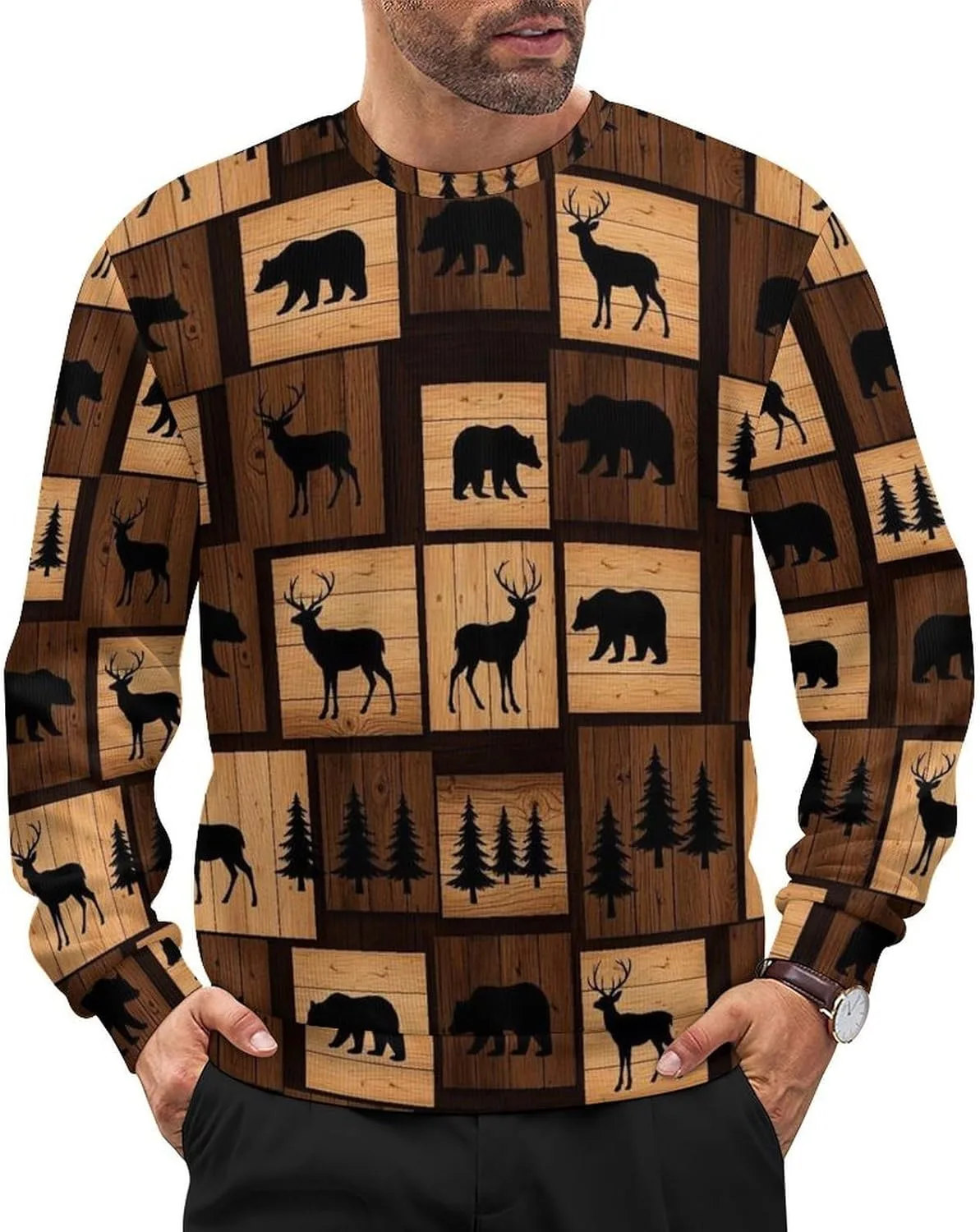 

Мужской свитер с длинным рукавом, мягкий и свободный Meaudiwes