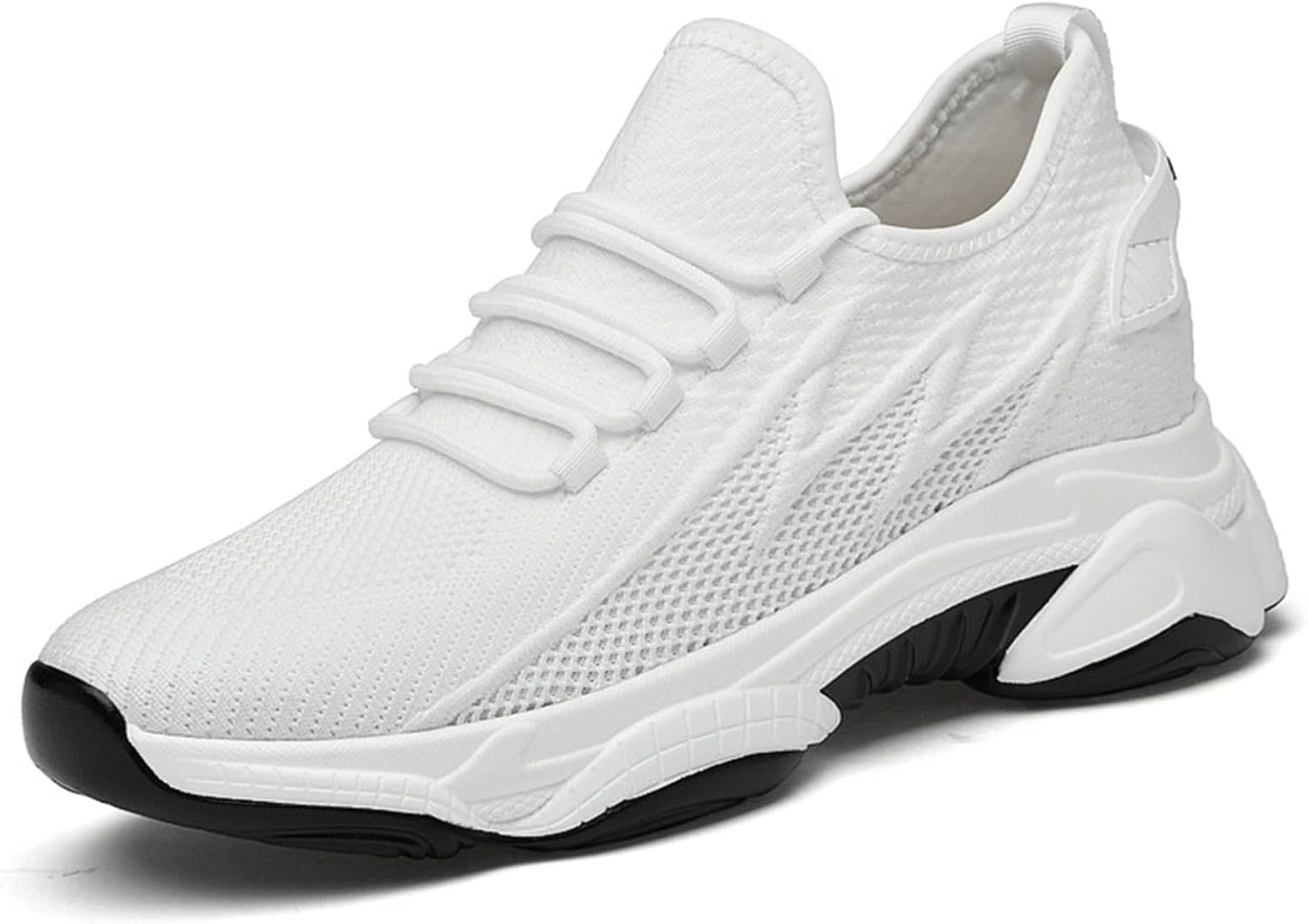 

Кроссовки Tallure для мужчин и женщин, обувь с скрытым увеличением роста на 10 см, стелька с поддержкой свода, амортизирующая подошва, легкие, дышащие, противоскользящие для ходьбы True Beauty Glow, белый