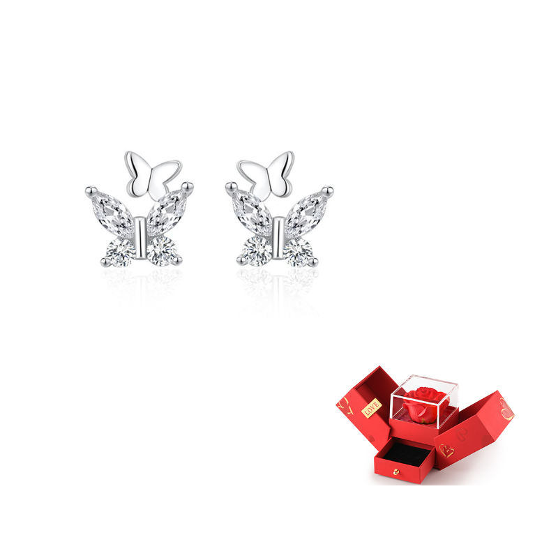 

Серьги-гвоздики для женщин ZSY, Sterling серебряный-Graceful Butterfly Stud Earrings