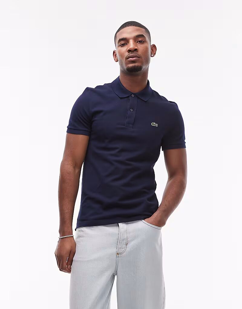 

Поло Lacoste Slim Fit Pique Polo темно-синего цвета