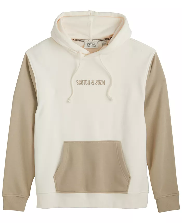 

Мужской худи свободного кроя с принтом Scotch & Soda, загар/бежевый