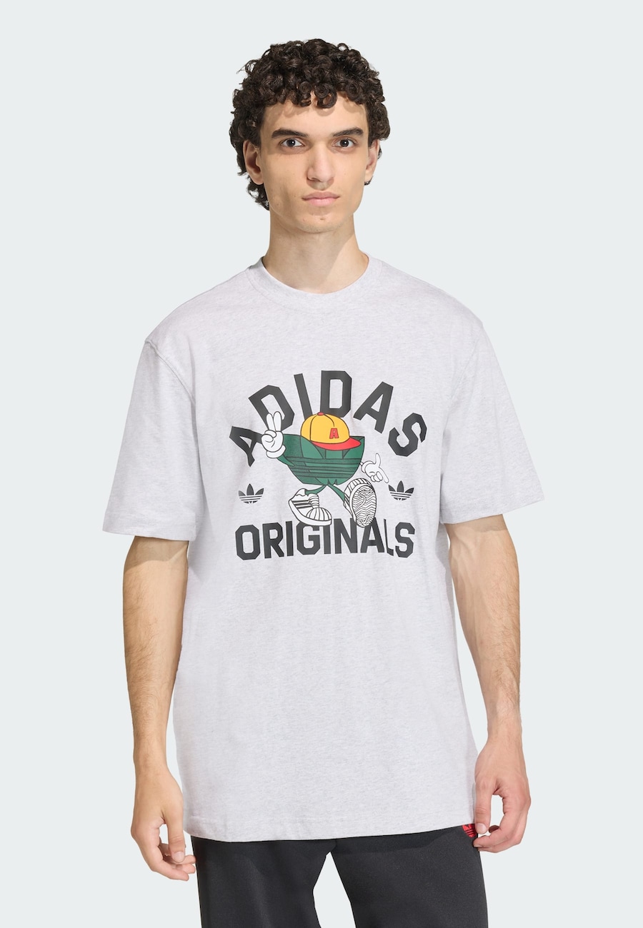 Рубашка ADIDAS ORIGINALS Trefoil Series, светло-серый — фото 2