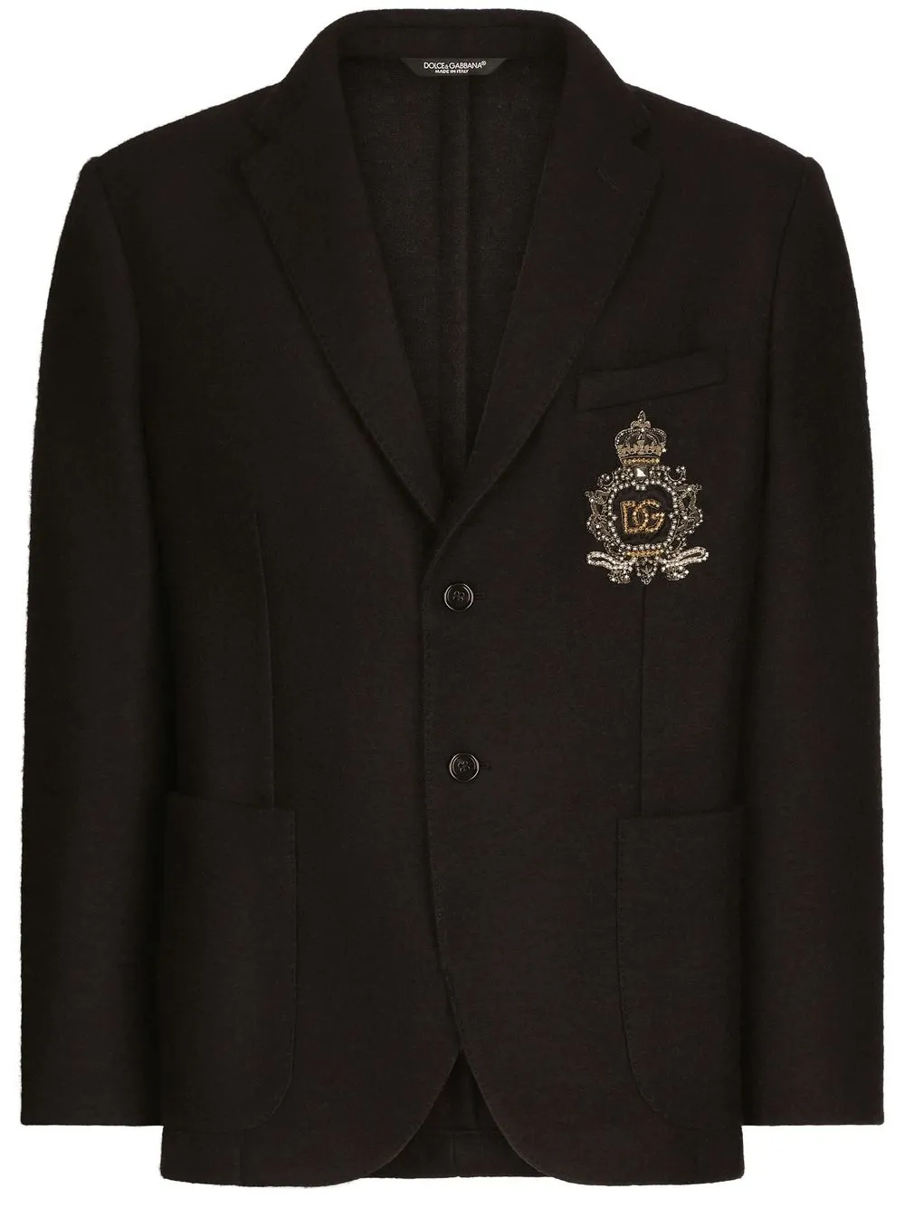 

Однобортный пиджак с нашивкой DOLCE & GABBANA, черный