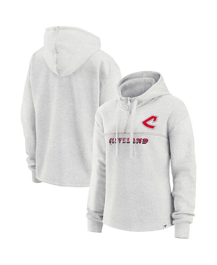 

Женская овсяная толстовка Cleveland Indians Cooperstown Collection True Classics Legacy с молнией четверть четверти Fanatics
