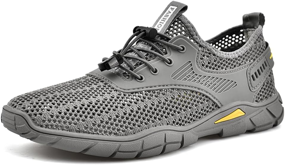 Мужские водные кроссовки Quick Dry Barefoot для плавания в реке, бассейне и на пляже, походов и прогулок, слипоны, легкие и дышащие Abborora, серый — фото 2