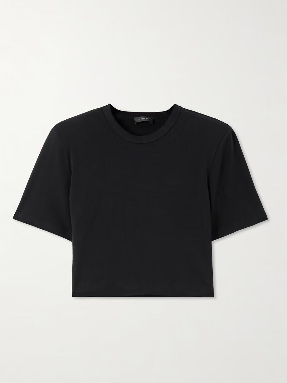 

Укороченная футболка из хлопкового джерси Wardrobe.Nyc, черный