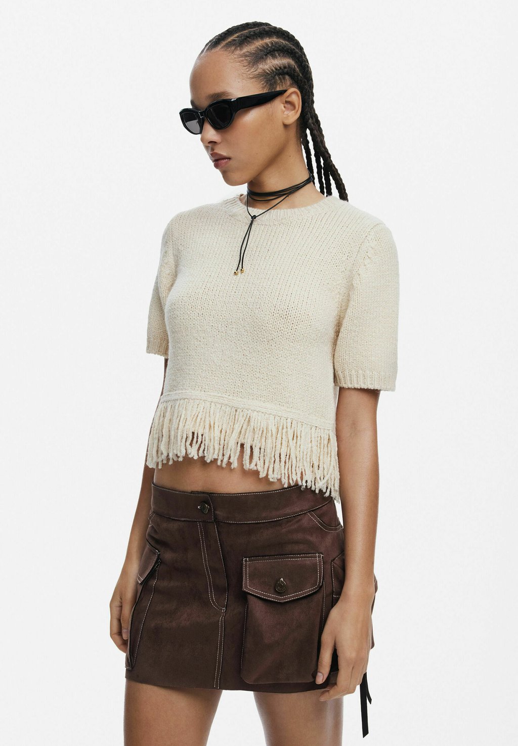 

Футболка с принтом FRINGED THICK Desigual, белый