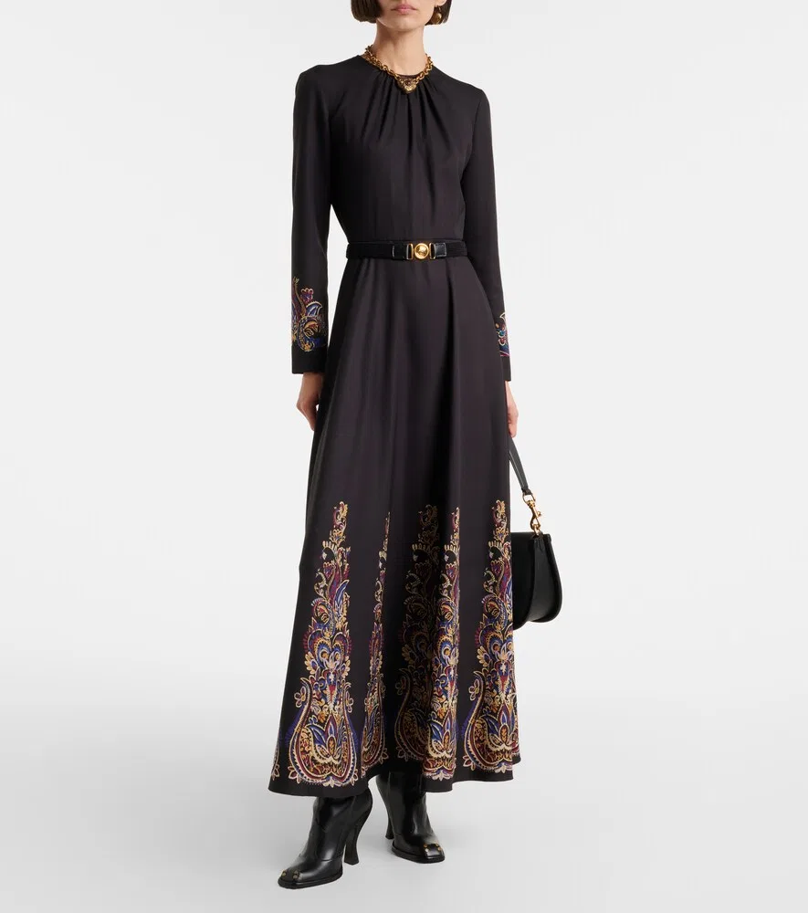 Макси-платье с узором пейсли Etro, черный — фото 2