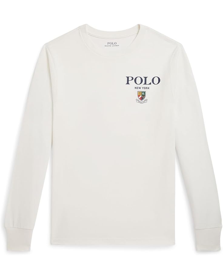 

Футболка Polo Ralph Lauren Kids Cotton Long-Sleeve Graphic Tee, цвет Nevis
