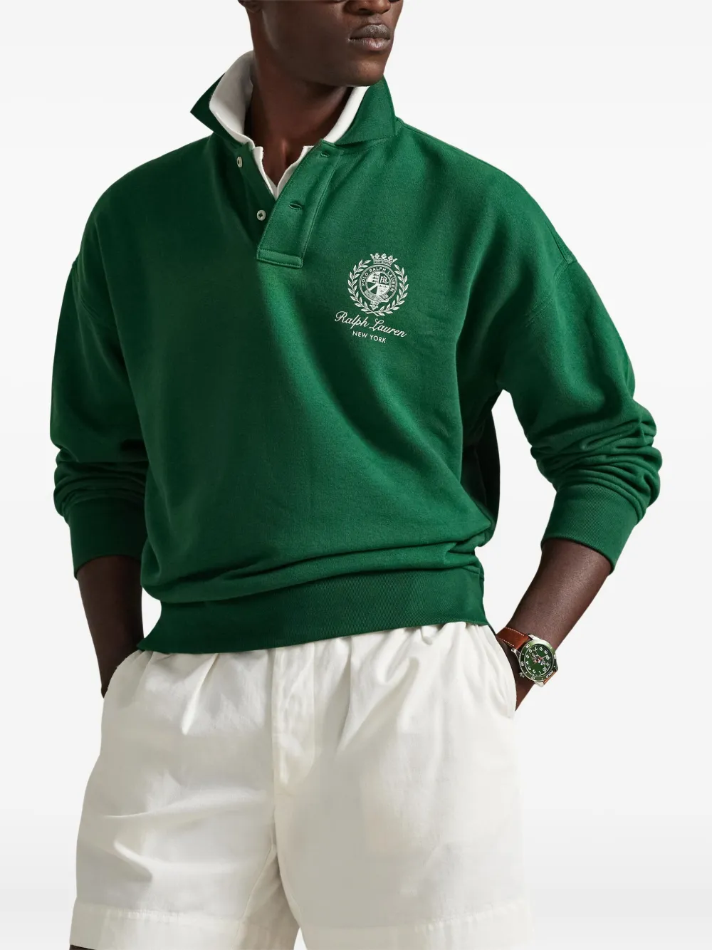 Толстовка с вышивкой Polo Ralph Lauren, зеленый — фото 3