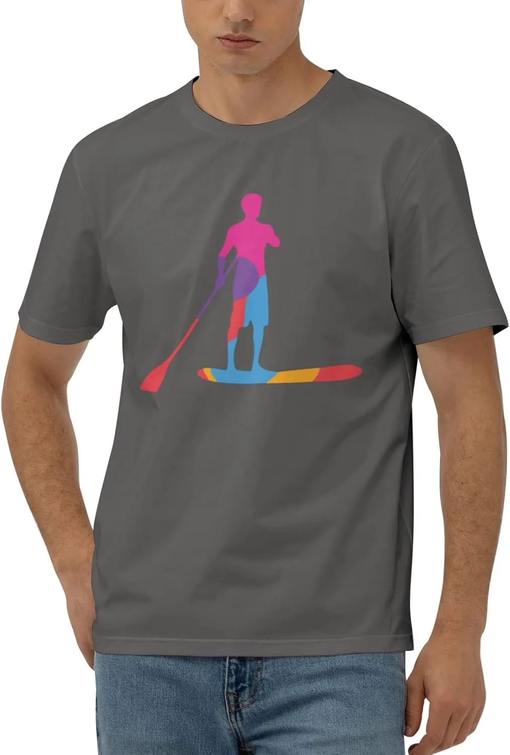 

Футболка с коротким рукавом Standup Paddleboards, Cotton, Quick-Drying, Black JYEXSEIZ