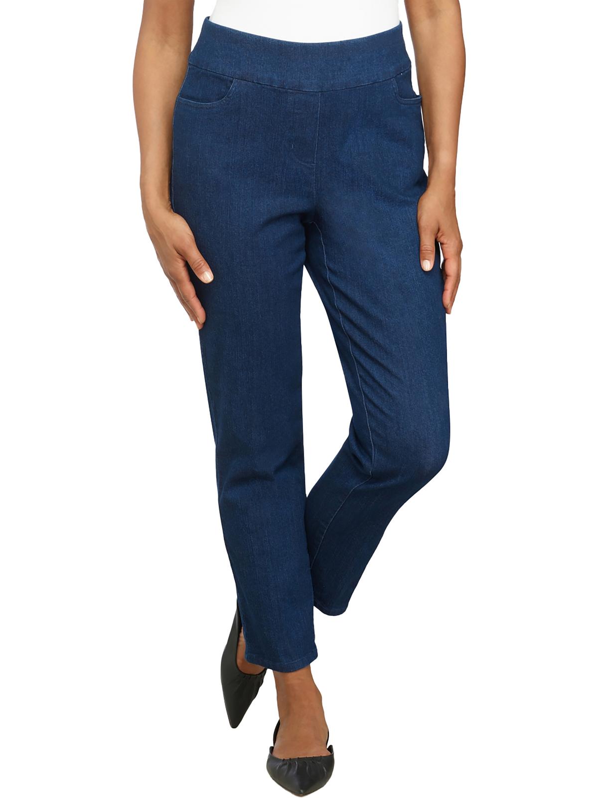 

Женские джинсы Petites средней посадки, прямые, современный крой Alfred Dunner, цвет dark denim