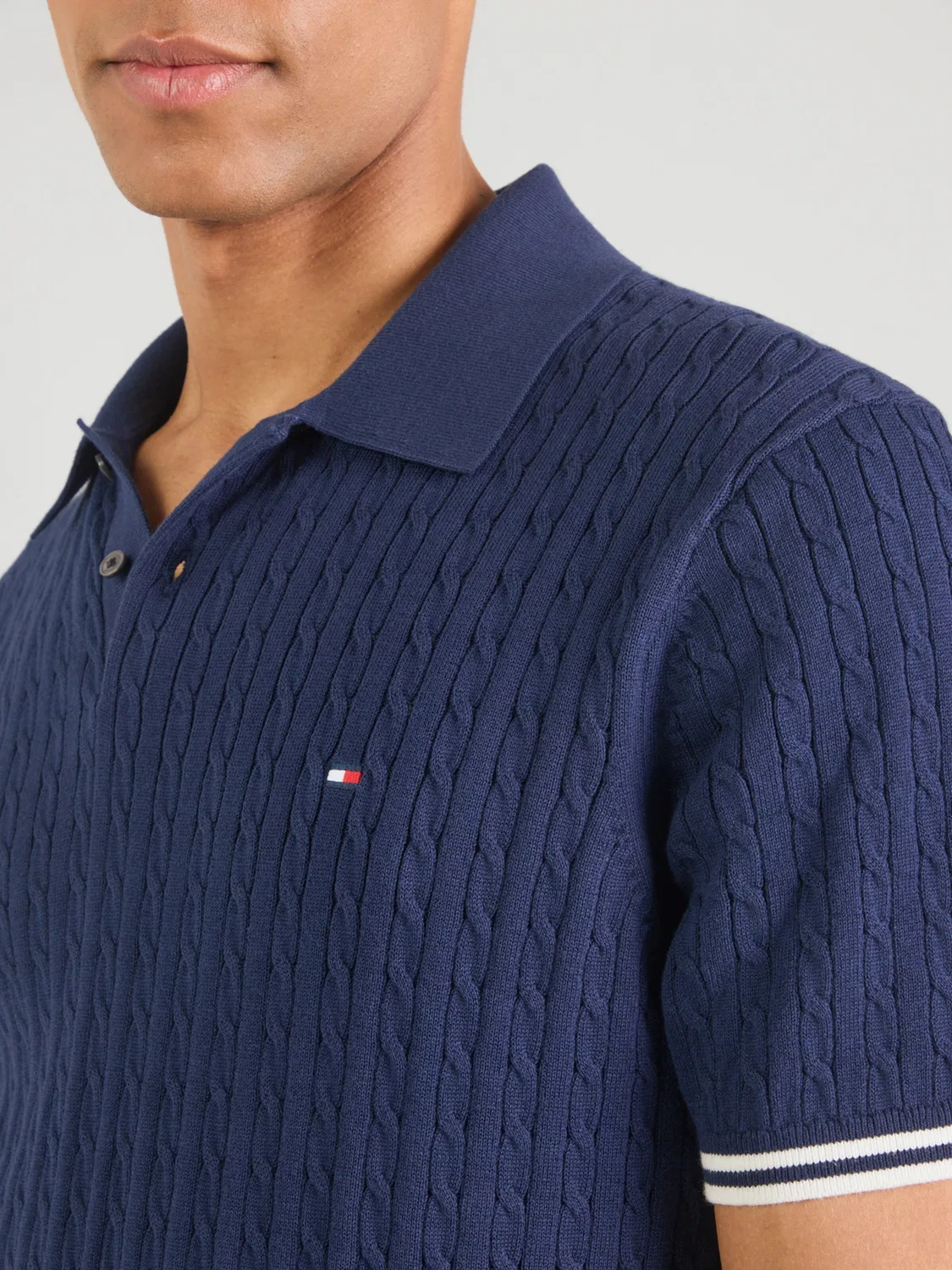 Рубашка Tommy Hilfiger Cable Short Sleeve, синий — фото 2