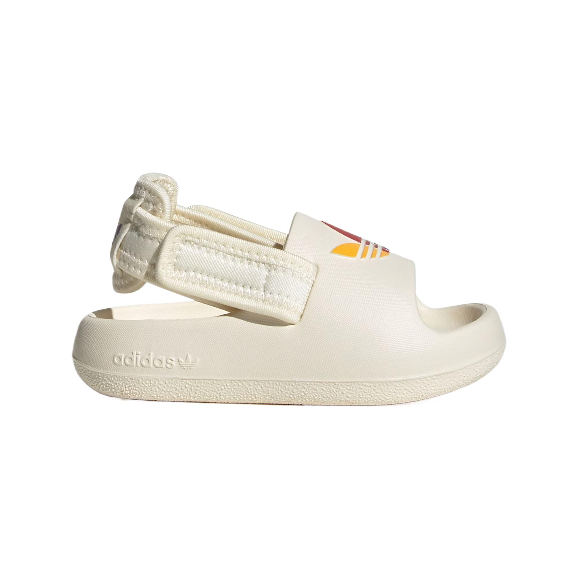 Adidas Originals Детские сандалии ADIFOM ADILETTE цвета слоновой кости для младенцев и малышей — фото 2