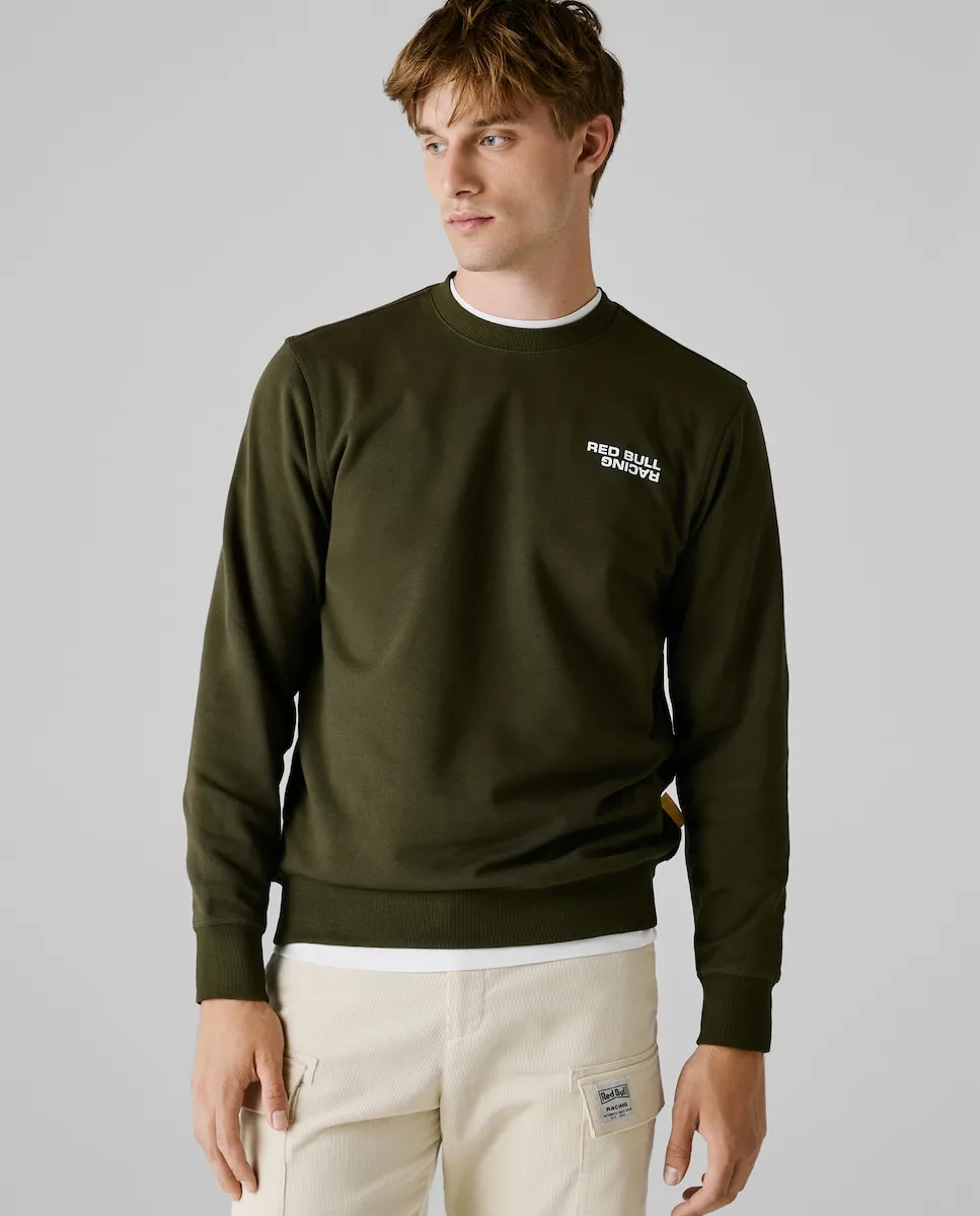 

Мужская толстовка с круглым вырезом и печатным логотипом Pepe Jeans, темно-зеленый